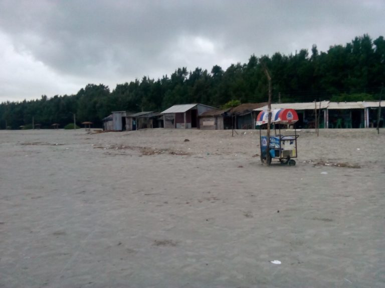 Bakkhali beach on the Bay of Bengal coast