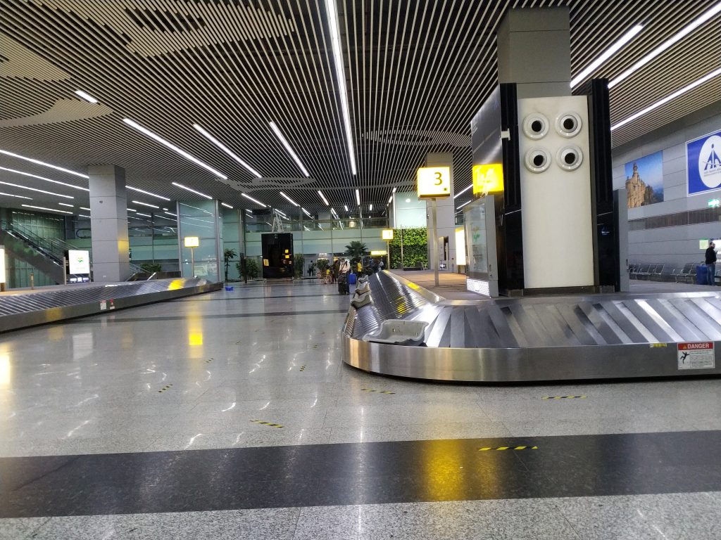 Arrivals hall at Kolkata international airport