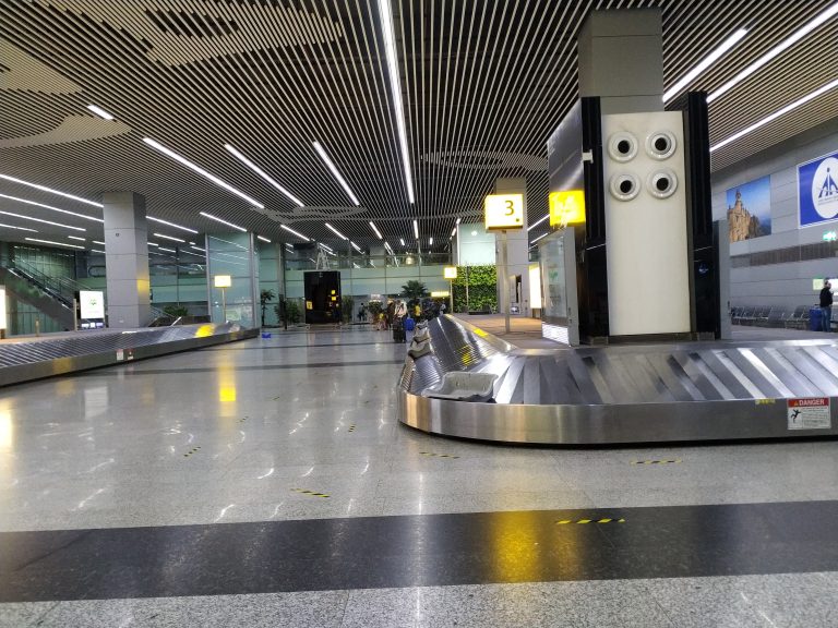 Arrivals hall at Kolkata international airport
